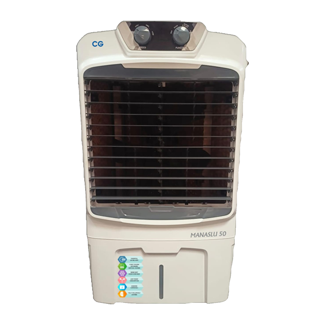 CG 50 Liter Desert Air Cooler (CGManaslu 50) model CGManaslu 50 front view - GharOne Nepal